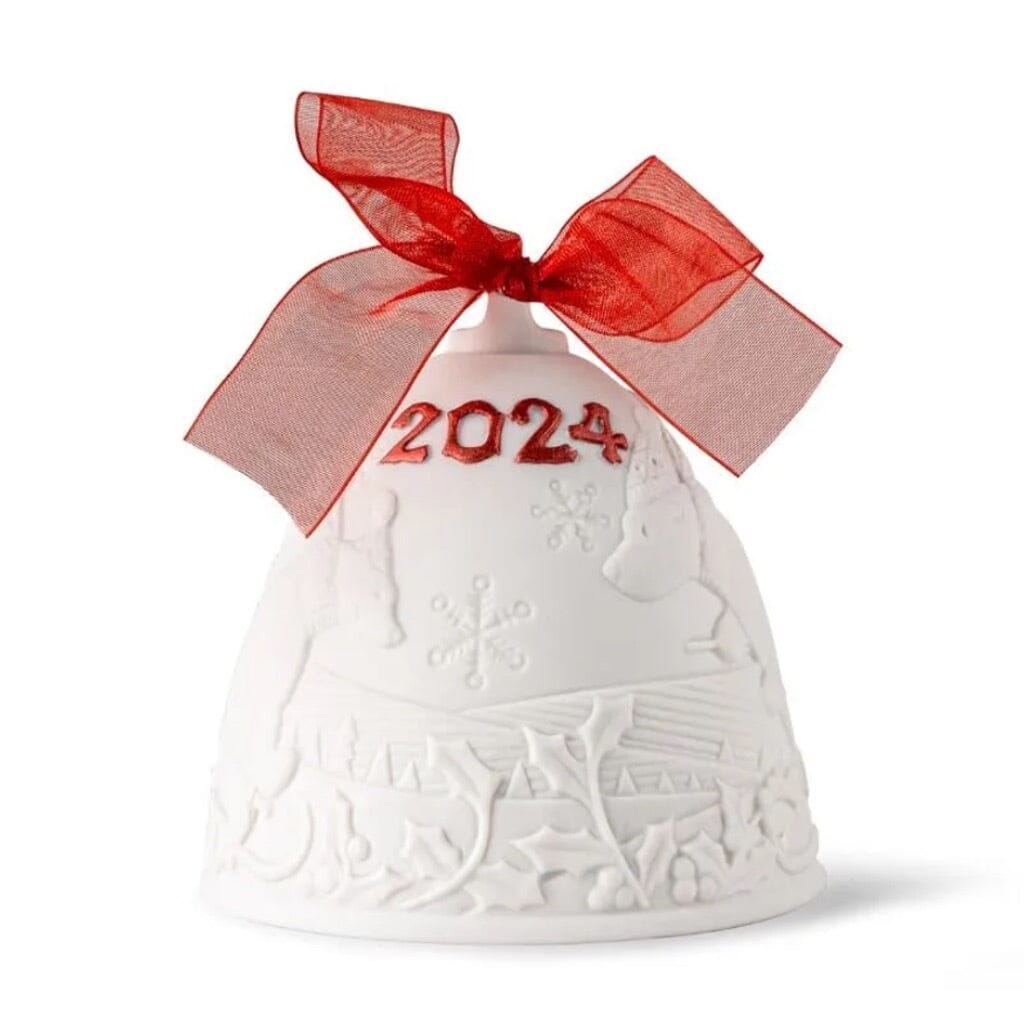 Lladro Porcelain 2024 Bell Christmas Ornament (Re-Deco Red) Christmas Ornaments Lladro 