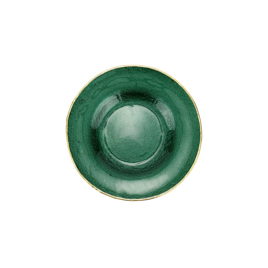 Vietri Metallic Glass Salad Plate Dinnerware Vietri Emerald 