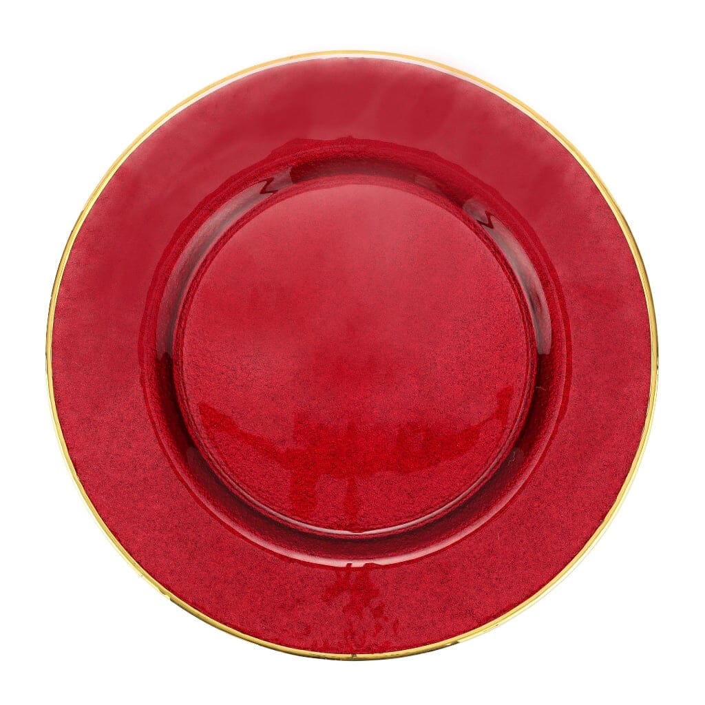 Vietri Metallic Glass Service Plate/Charger Dinnerware Vietri Ruby 