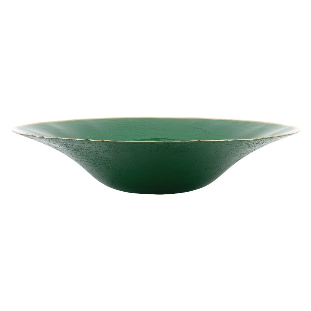 Vietri Metallic Glass Centerpiece Bowls Vietri Emerald 