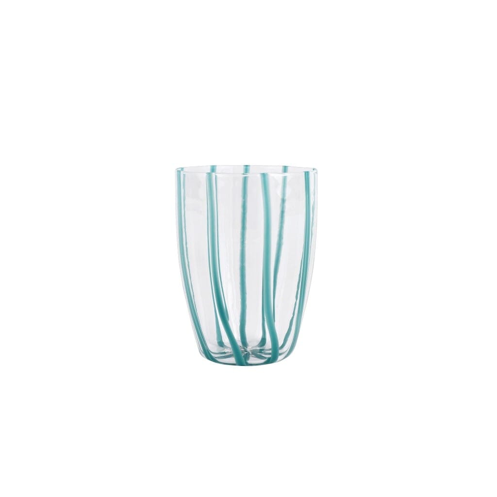 Vietri Nuovo Stripe Tall Tumbler Drinkware Vietri Teal 