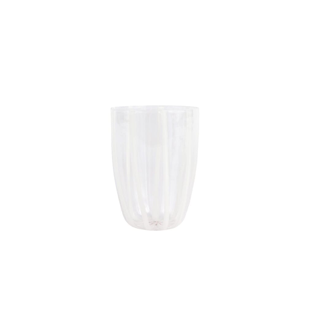 Vietri Nuovo Stripe Tall Tumbler Drinkware Vietri White 