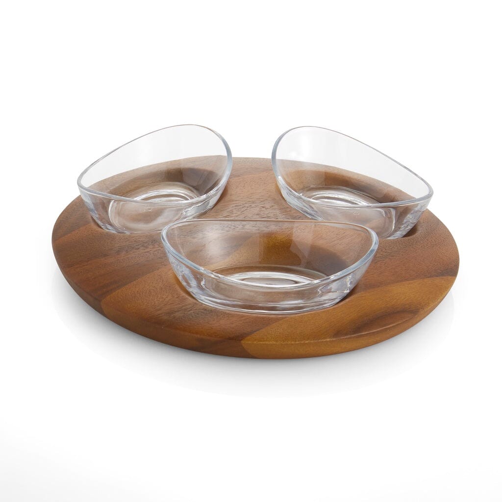 Nambe Vie Triple Snack Set Barware Nambe 