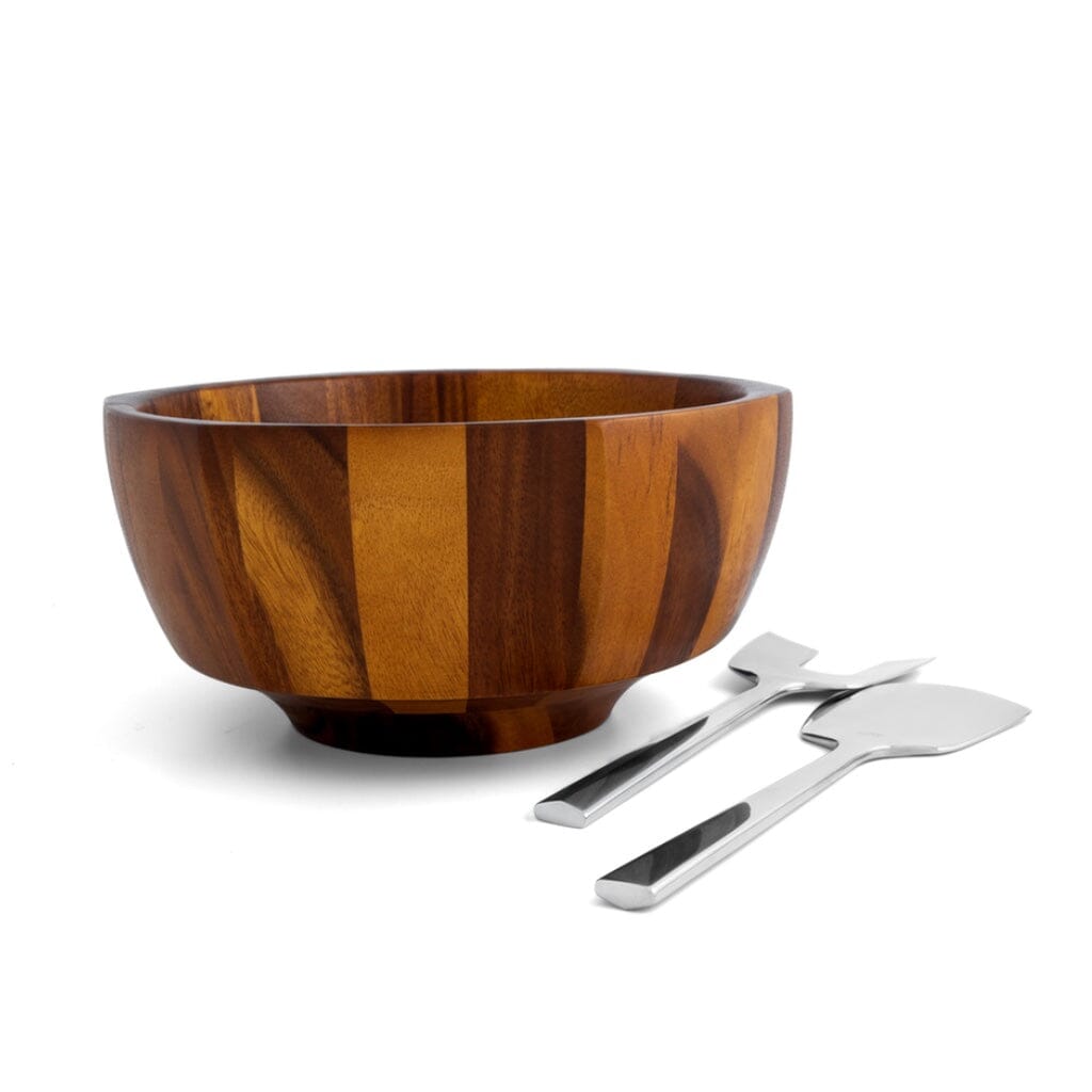 Nambe Rivet Salad Bowl With Servers Salad Bowls Nambe 