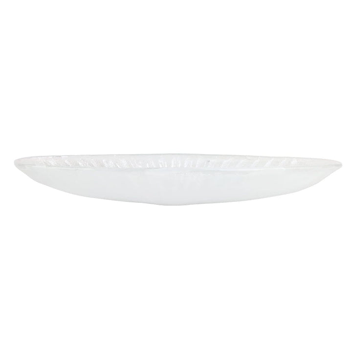 Vietri Onda Glass White Long Oval Bowl Bowls Vietri 