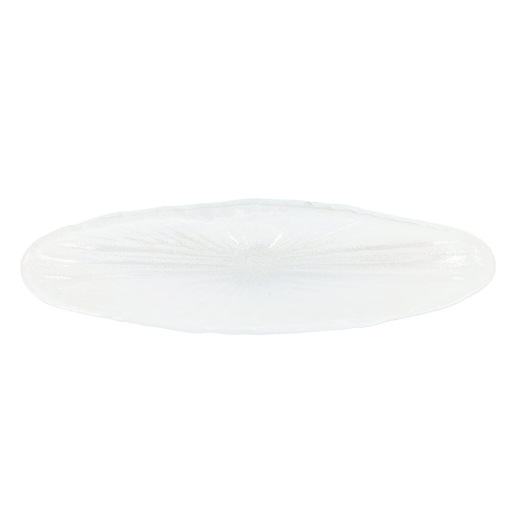 Vietri Onda Glass White Long Oval Bowl Bowls Vietri 