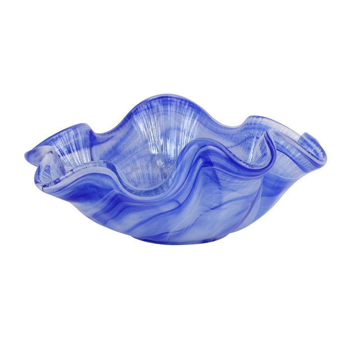 Vietri Onda Glass Cobalt Ruffled Round Bowl Bowls Vietri 