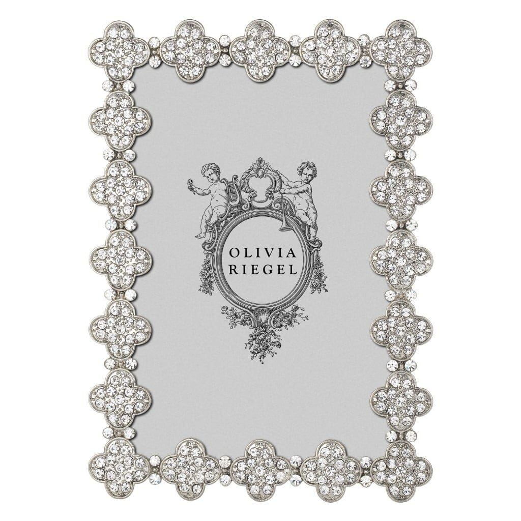 Olivia Riegel Silver Pave Clover 4" x 6" Frame Picture Frames Olivia Riegel 