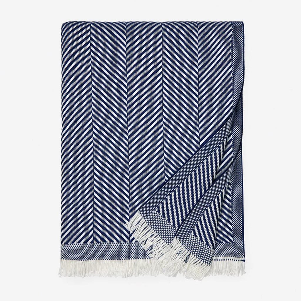 Sferra Costa Throw 50" x 70" Throws Sferra NAVY 