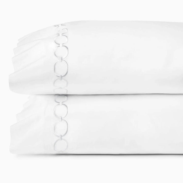 Sferra Catena Standard Pillow Case 22" x 33" (Pair) Bedding Sferra WHITE/LUNAR 