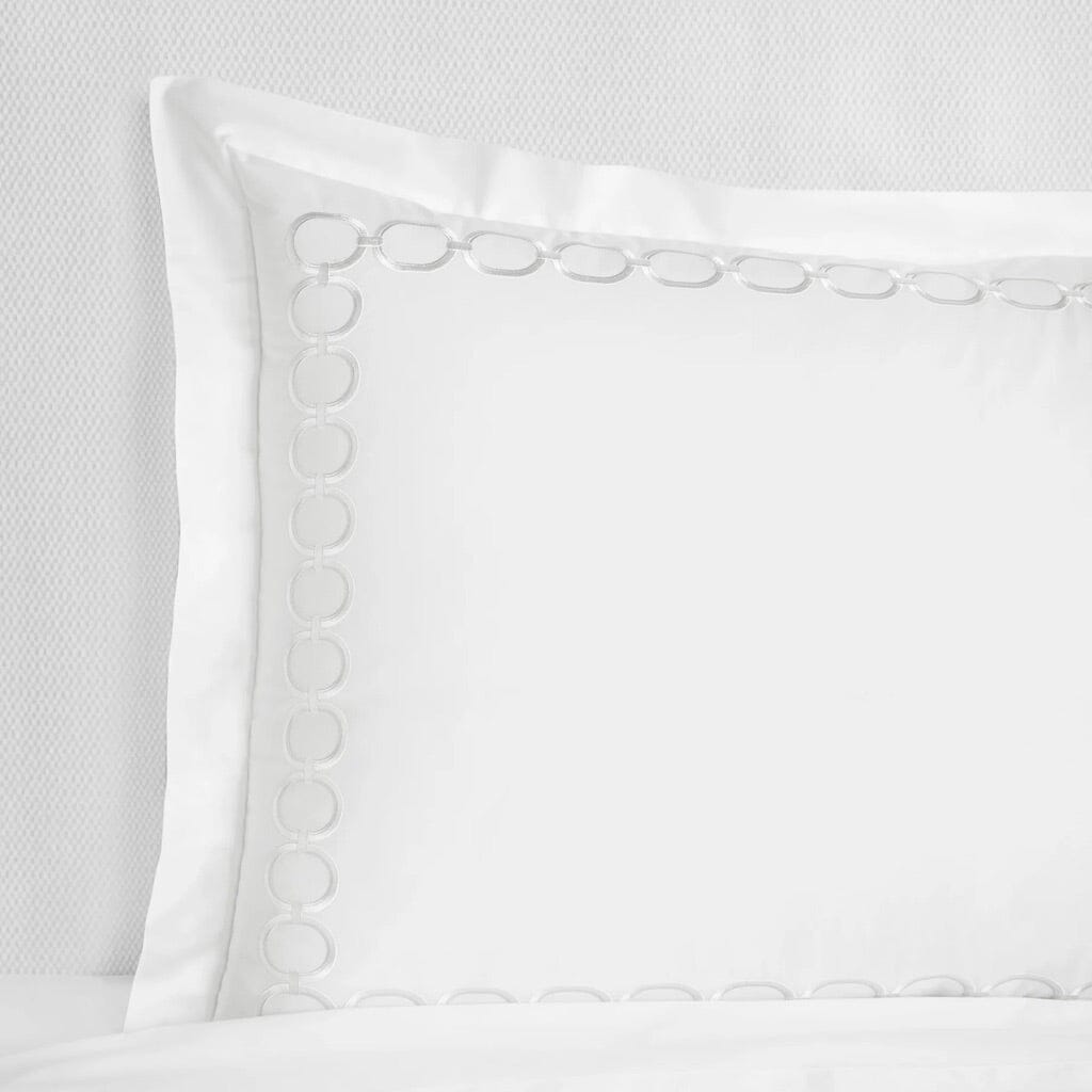 Sferra Catena Boudoir Sham 12" x 16" Bedding Sferra WHITE/LUNAR 