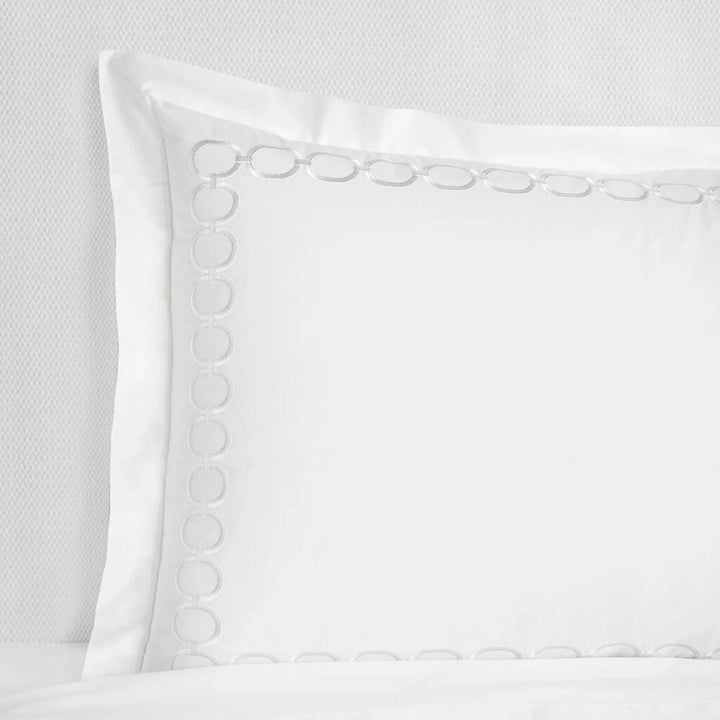 Sferra Catena Boudoir Sham 12" x 16" Bedding Sferra WHITE/LUNAR 