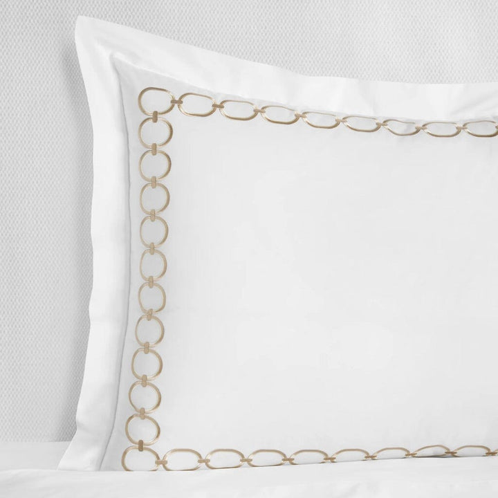 Sferra Catena Boudoir Sham 12" x 16" Bedding Sferra WHITE/SAND 