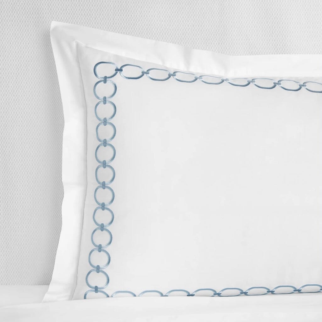 Sferra Catena Boudoir Sham 12" x 16" Bedding Sferra WHITE/SEA 