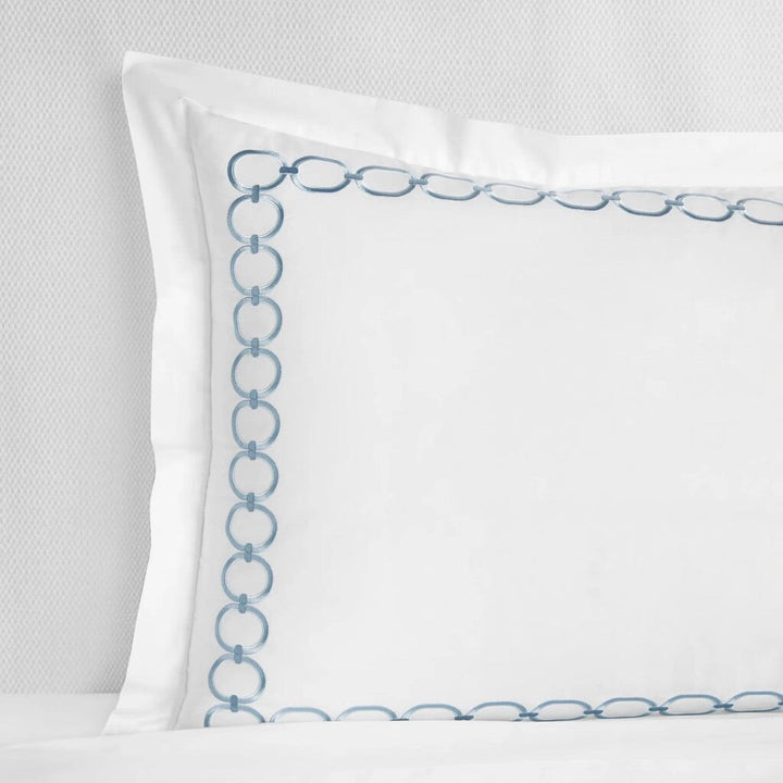 Sferra Catena Boudoir Sham 12" x 16" Bedding Sferra WHITE/SEA 