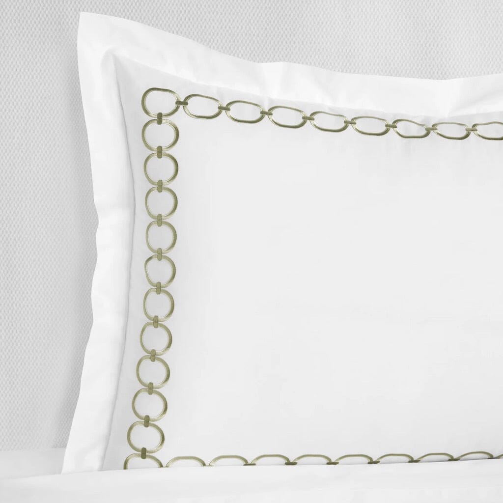 Sferra Catena Boudoir Sham 12" x 16" Bedding Sferra WHITE/WILLOW 