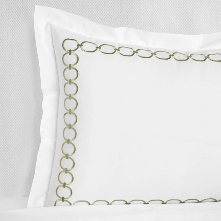 Sferra Catena Boudoir Sham 12" x 16" Bedding Sferra WHITE/WILLOW 