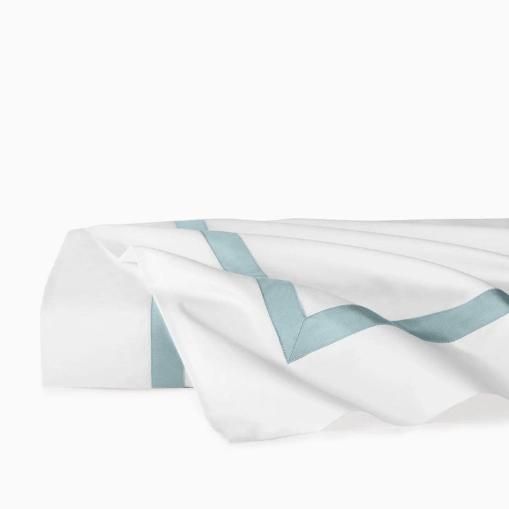 Sferra Estate Full/Queen Flat Sheet 96" x 114" Bedding Sferra WHITE/POOLSIDE 