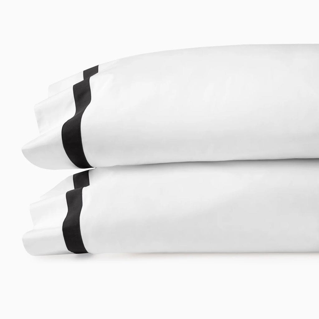 Sferra Estate King Pillow Case 22" x 42" Pair Bedding Sferra WHITE/BLACK 