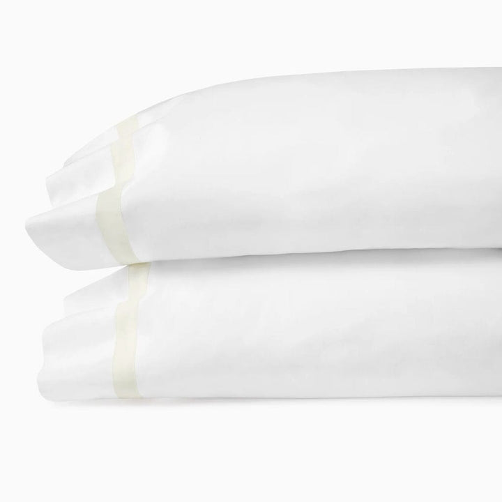 Sferra Estate King Pillow Case 22" x 42" Pair Bedding Sferra WHITE/IVORY 