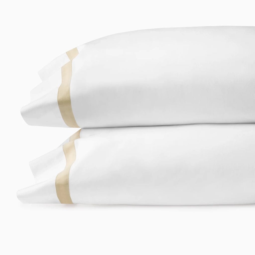 Sferra Estate King Pillow Case 22" x 42" Pair Bedding Sferra WHITE/SAND 