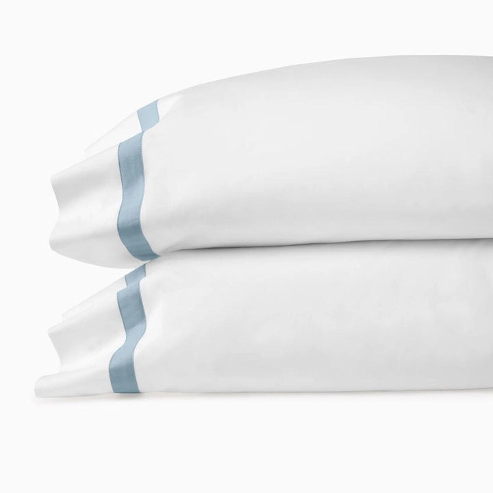 Sferra Estate King Pillow Case 22" x 42" Pair Bedding Sferra WHITE/SEA 