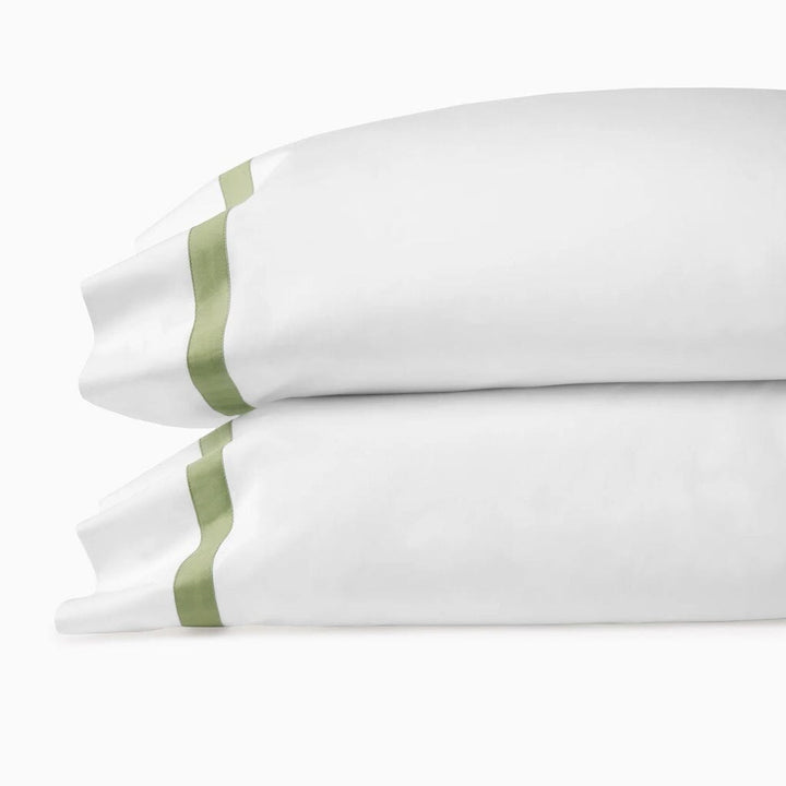 Sferra Estate King Pillow Case 22" x 42" Pair Bedding Sferra WHITE/WILLOW 