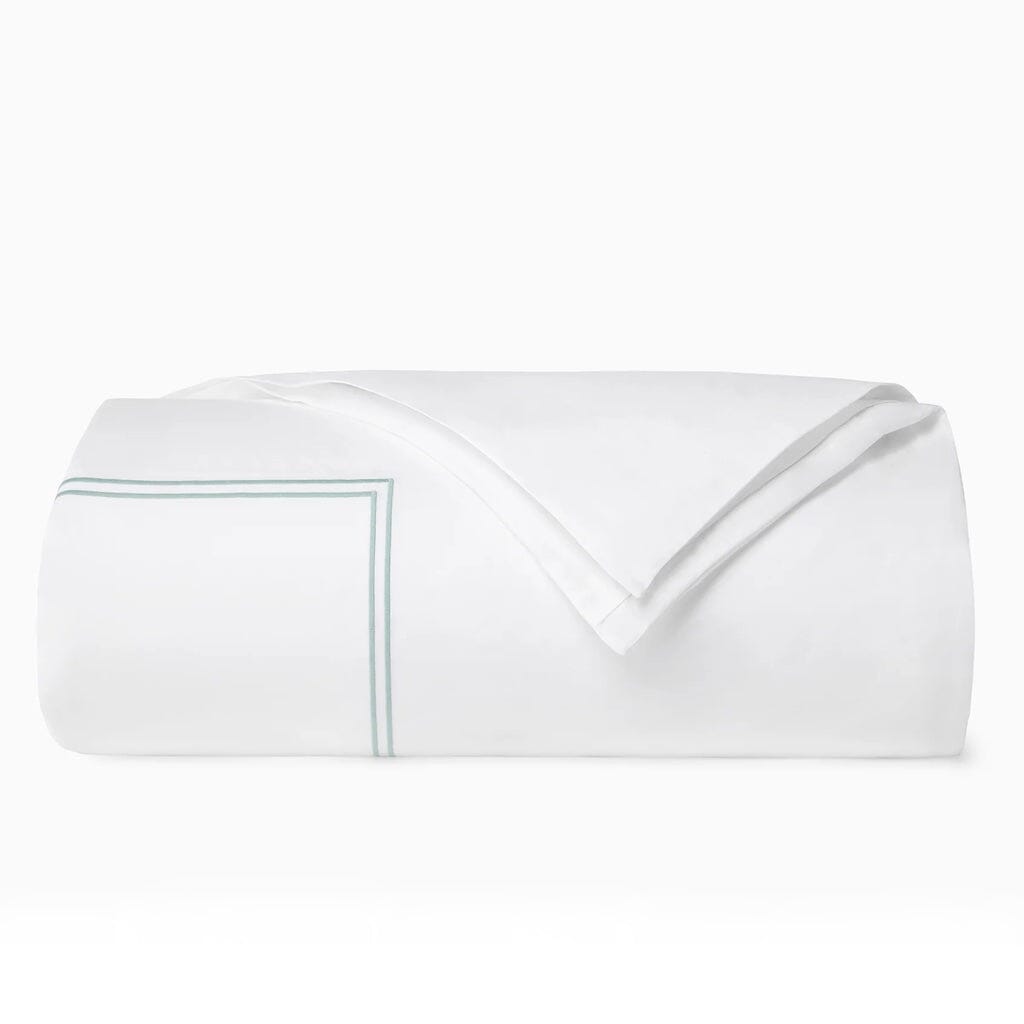 Sferra Grande Hotel Full/Queen Duvet Cover 88" x 92" Bedding Sferra WHITE/AQUA 