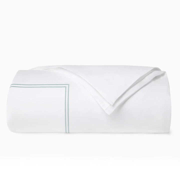 Sferra Grande Hotel Full/Queen Duvet Cover 88" x 92" Bedding Sferra WHITE/AQUA 