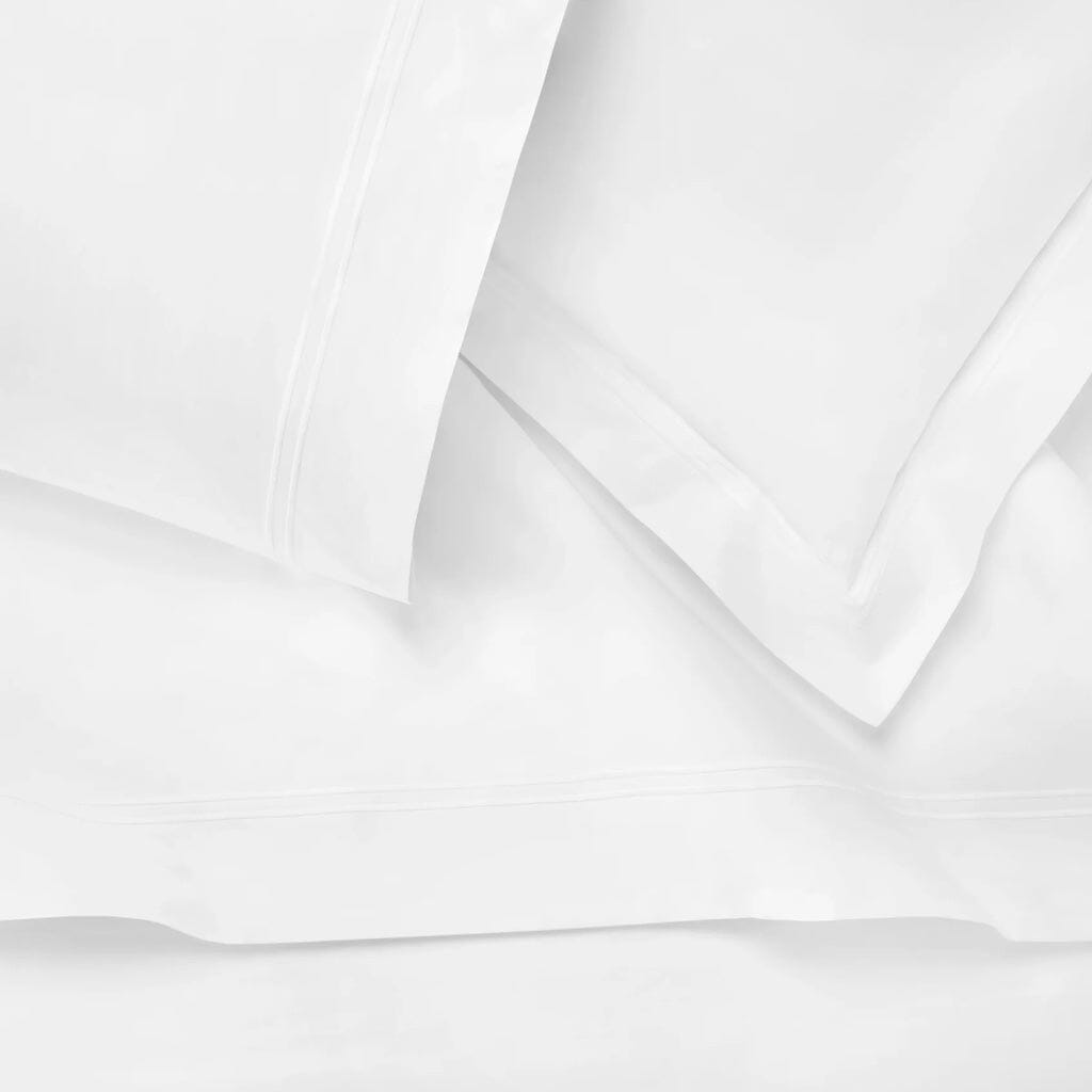 Sferra Grande Hotel Full Queen Flat Sheet 96" x 114" Bedding Sferra WHITE/WHITE 