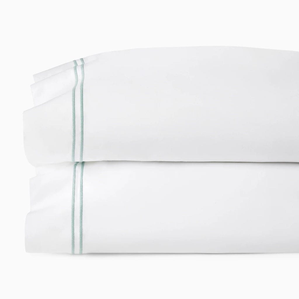 Sferra Grande Hotel King Pillowcase 22" x 42" Bedding Sferra WHITE/AQUA 