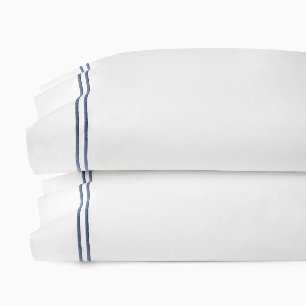 Sferra Grande Hotel King Pillowcase 22" x 42" Bedding Sferra WHITE/CADET 