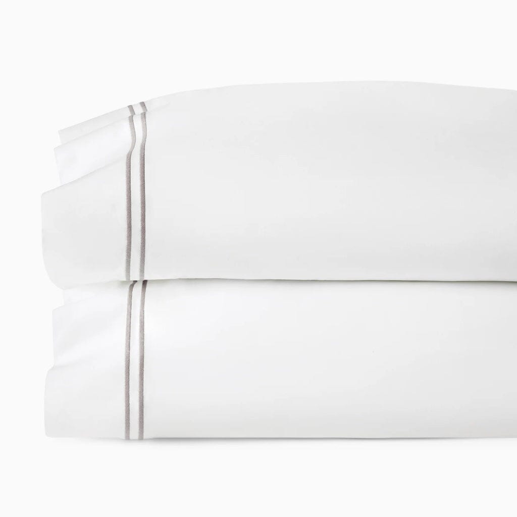 Sferra Grande Hotel Standard Pillowcase 22" x 33" Bedding Sferra WHITE/GREY 