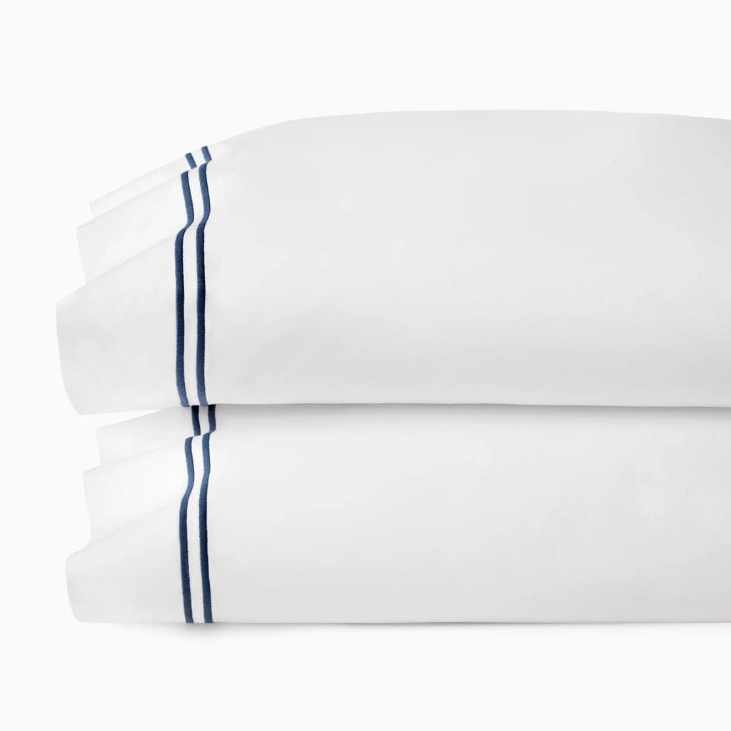 Sferra Grande Hotel King Pillowcase 22" x 42" Bedding Sferra WHITE/NAVY 