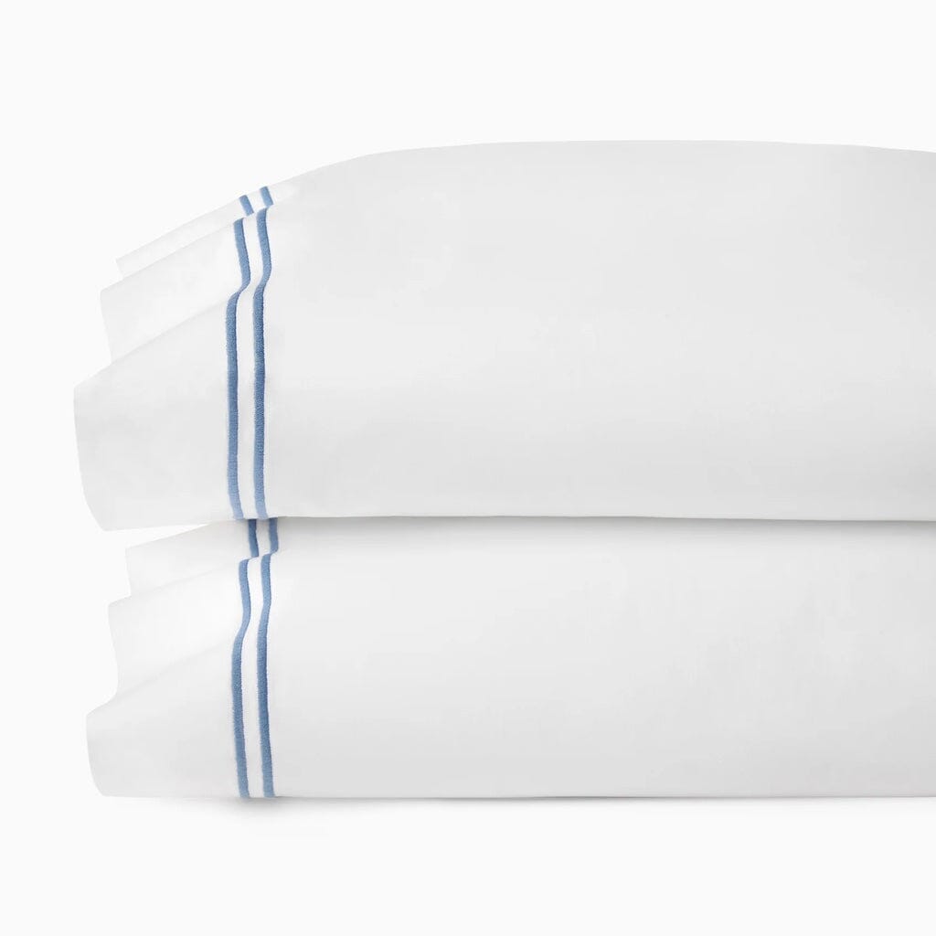 Sferra Grande Hotel King Pillowcase 22" x 42" Bedding Sferra WHITE/OCEAN 