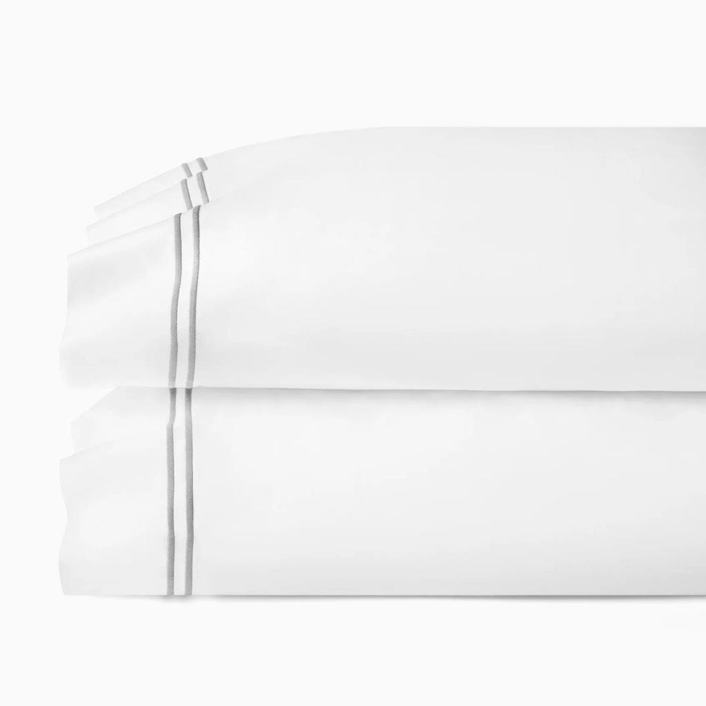 Sferra Grande Hotel King Pillowcase 22" x 42" Bedding Sferra WHITE/SILVER 