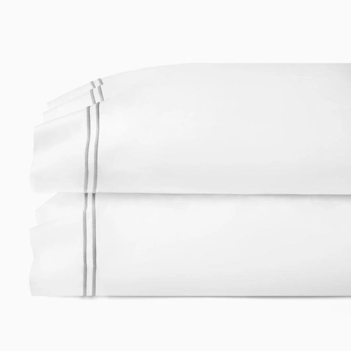 Sferra Grande Hotel King Pillowcase 22" x 42" Bedding Sferra WHITE/SILVER 