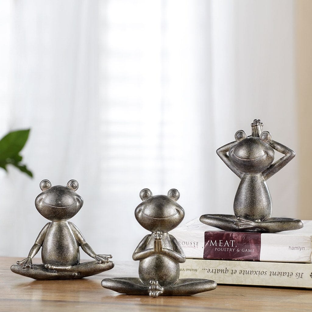 SPI Home Junior Yoga Frogs Statues Set/3 Sculptures SPI 