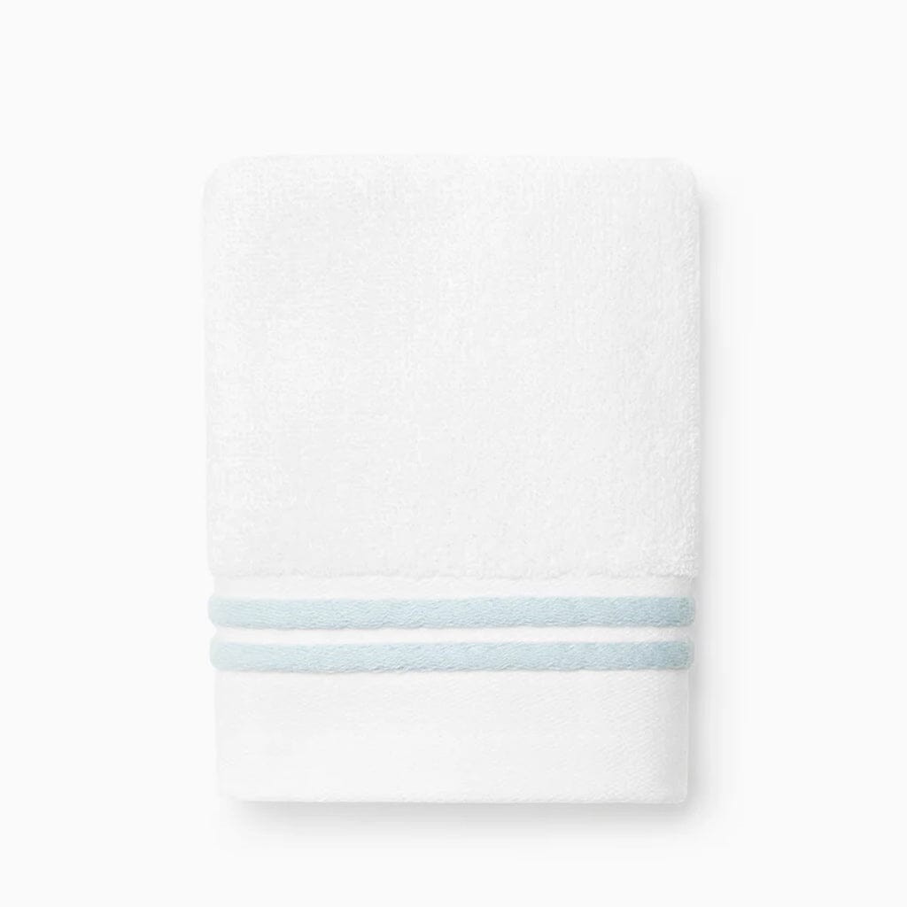 Sferra Aura Nuova Wash Cloth 12" x 12" Bath Linens Sferra WHITE/AQUA 