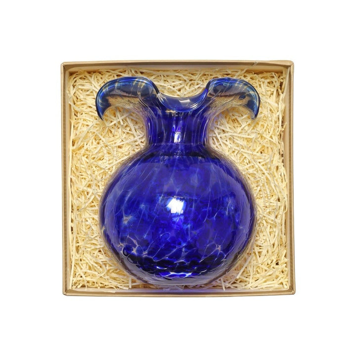 Vietri Hibiscus Glass Cobalt Tortoiseshell Bud Vase Vases Vietri 