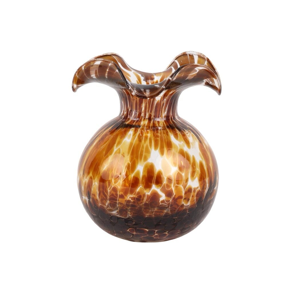 Vietri Hibiscus Glass Brown Tortoiseshell Bud Vase Vases Vietri 