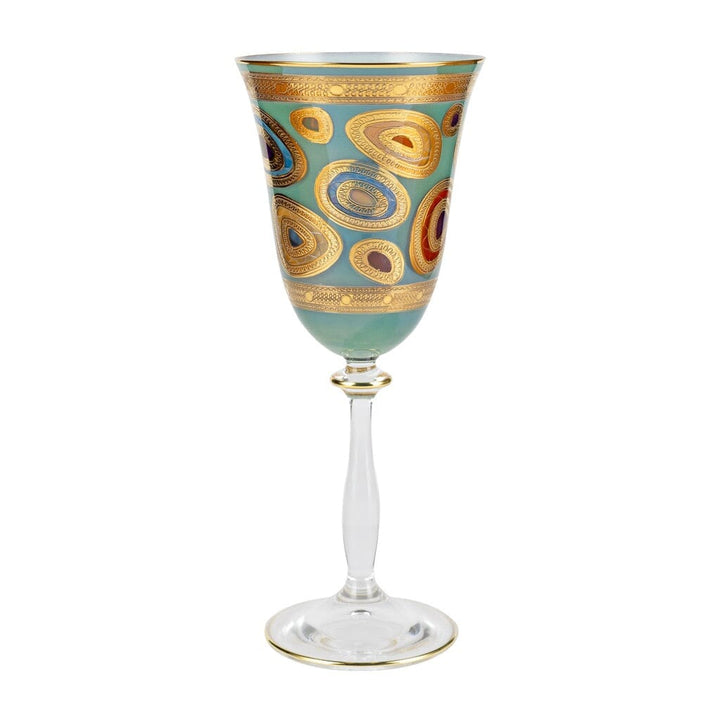 Vietri Regalia Wine Glass Drinkware Vietri Aqua 