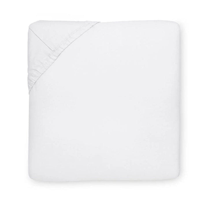 Sferra Giza 45 Percale King Bottom Ftd 78" x 80" x 17" Bedding Sferra WHITE 