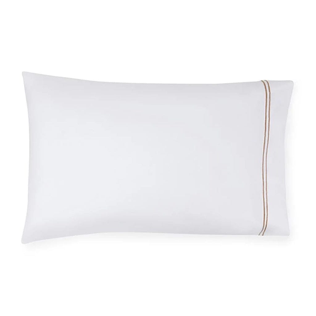 Sferra Grande Hotel King Pillowcase 22" x 42" Bedding Sferra WHITE/TAUPE 