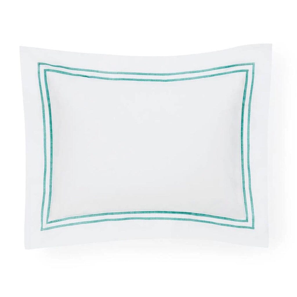 Sferra Grande Hotel Boudoir Sham 12" x 16" Bedding Sferra WHITE/AQUA 