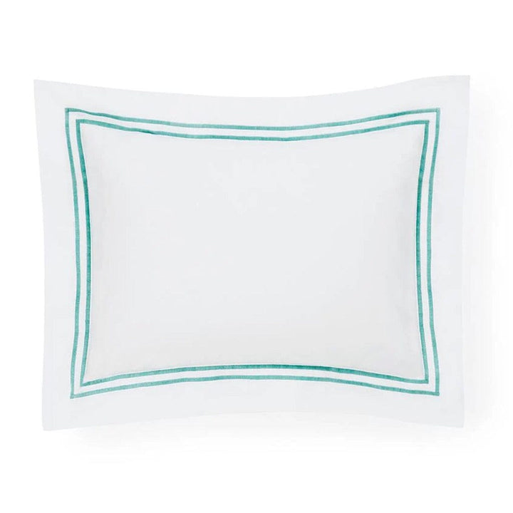 Sferra Grande Hotel Boudoir Sham 12" x 16" Bedding Sferra WHITE/AQUA 