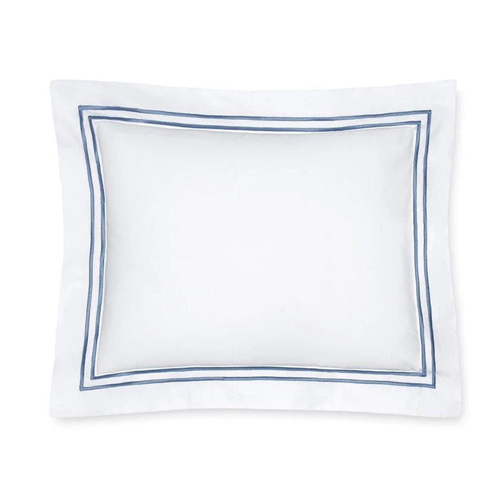 Sferra Grande Hotel King Sham 21" x 36" Bedding Sferra WHITE/CADET 