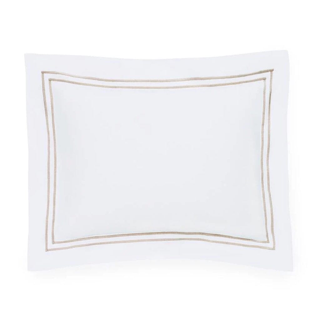 Sferra Grande Hotel Boudoir Sham 12" x 16" Bedding Sferra WHITE/TAUPE 