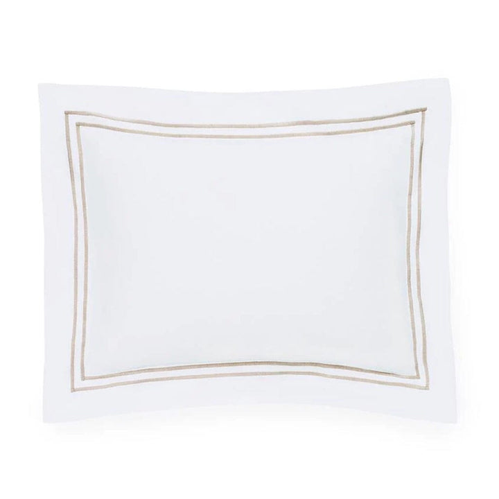 Sferra Grande Hotel Continental Sham 26" x 26" Bedding Sferra WHITE/TAUPE 