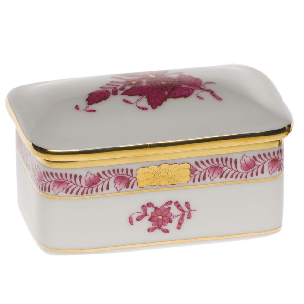 Herend Rectangular Box Figurines Herend Chinese Bouquet Raspberry 